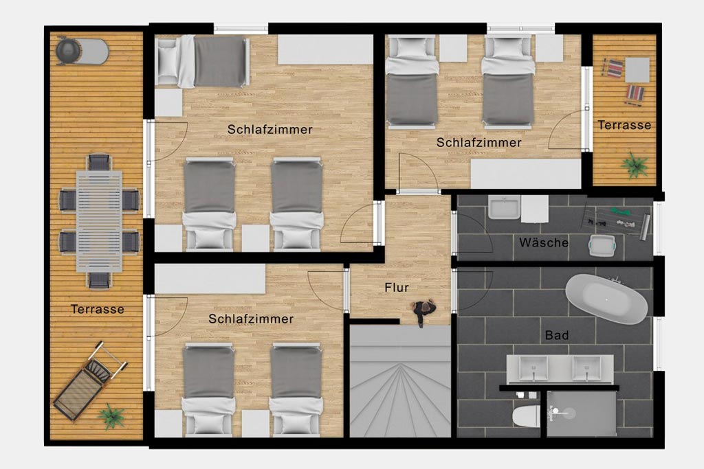 Ferienhaus Petra | Grundriss Obergeschoss