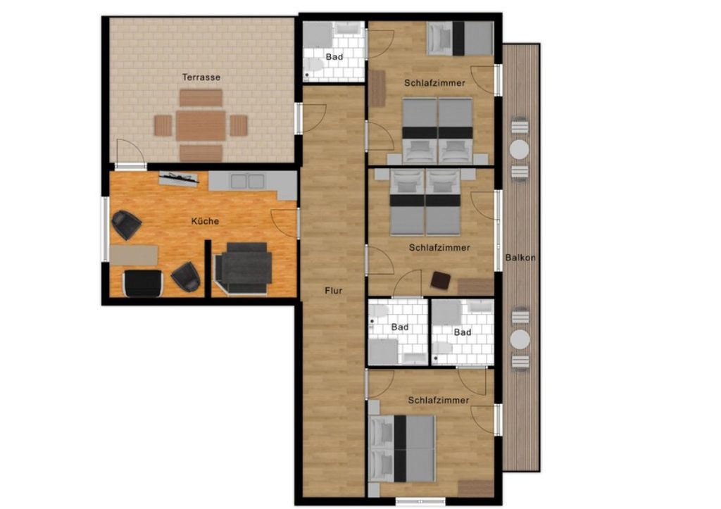 Monteurwohnung Christl Weerberg | Grundriss 2-4 Personen